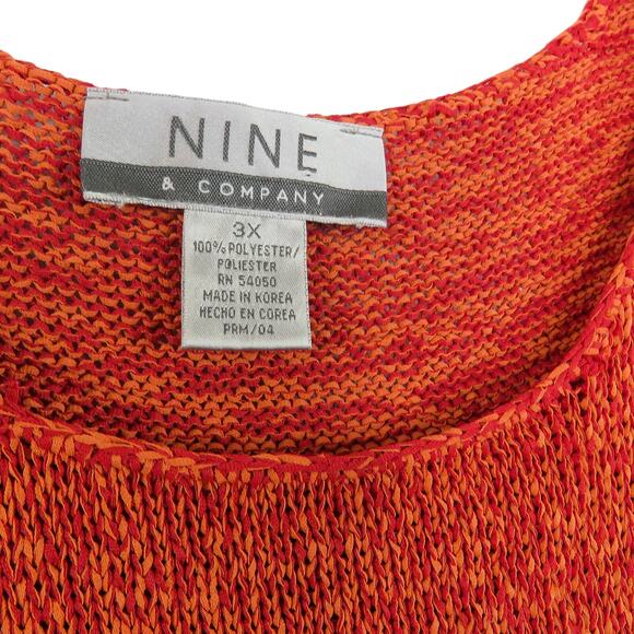 Nine & Company Vintage Crochet Orange Sleeveless Knit Blouse Size 3X - Picture 3 of 3